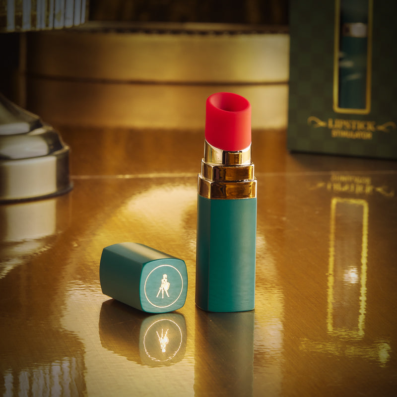Knight Jenay Lipstick Clitoral Massager with discreet green lipstick design