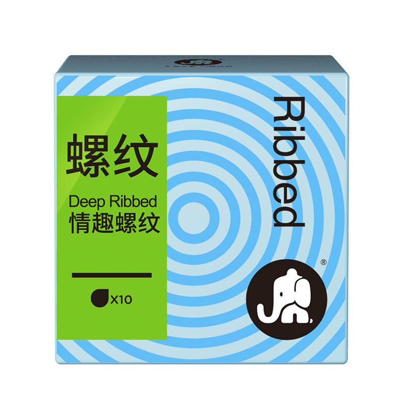 Elephant Condom Deep Ribbed 10pcs - Jiumii Adult Store