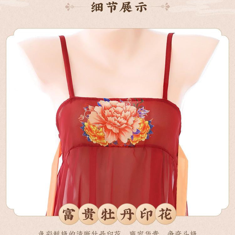 Fee et moi Ancient Rhyme Peony Elegant Dance Sleeve Set - Jiumii Adult Store