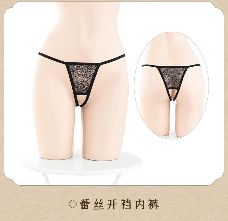 Fee et moi Velvet And Lace Cheongsam With Plush Neck - Jiumii Adult Store