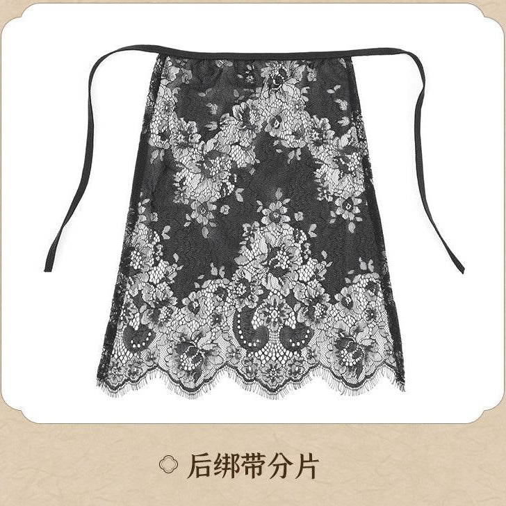 Fee et moi Vintage Fringed See-Through Lace Cheongsam - Jiumii Adult Store