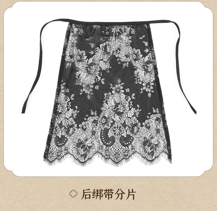 Fee et moi Vintage Fringed See-Through Lace Cheongsam - Jiumii Adult Store