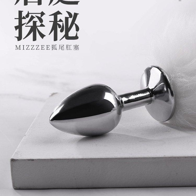 MIZZZEE Fox Tail Anal Plug White - Jiumii Adult Store