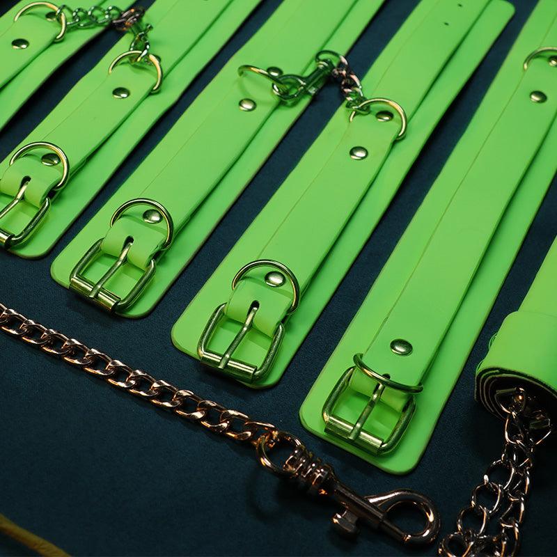 Mizzzee Luminous SM Set Fluorescent Bondage Kit Intimate Goods Handcuffs Slave BDSM Restraints Harness Sexy Adult Games Toy For Couples - Jiumii Adult Store