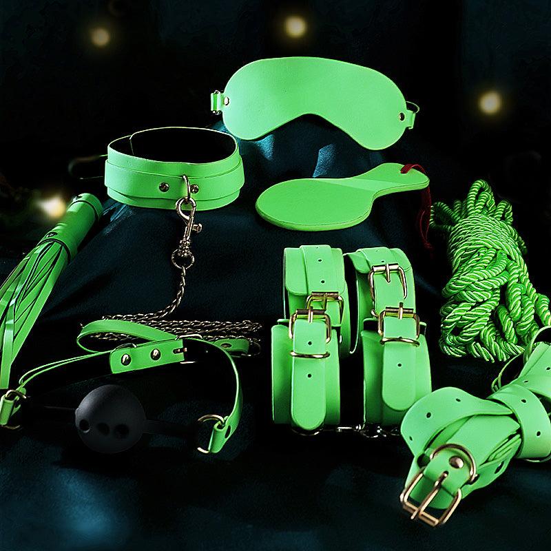 Mizzzee Luminous SM Set Fluorescent Bondage Kit Intimate Goods Handcuffs Slave BDSM Restraints Harness Sexy Adult Games Toy For Couples - Jiumii Adult Store