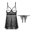 Plus Size Fee et moi Open-up Chiffon Babydoll Set - Jiumii Adult Store