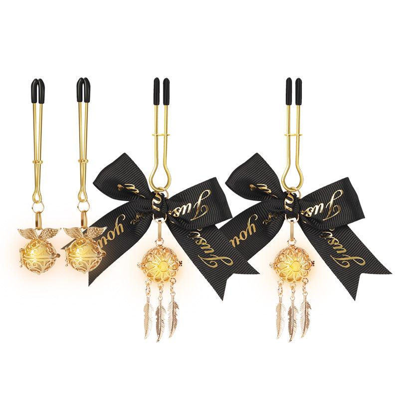 ROOMFUN Luminous Bow-Knot Nipple Clamps - Jiumii Adult Store