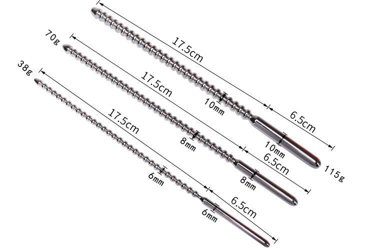 Stainless Ribbed Steel Urethral Sounding Toys For Male - Jiumii Adult Store