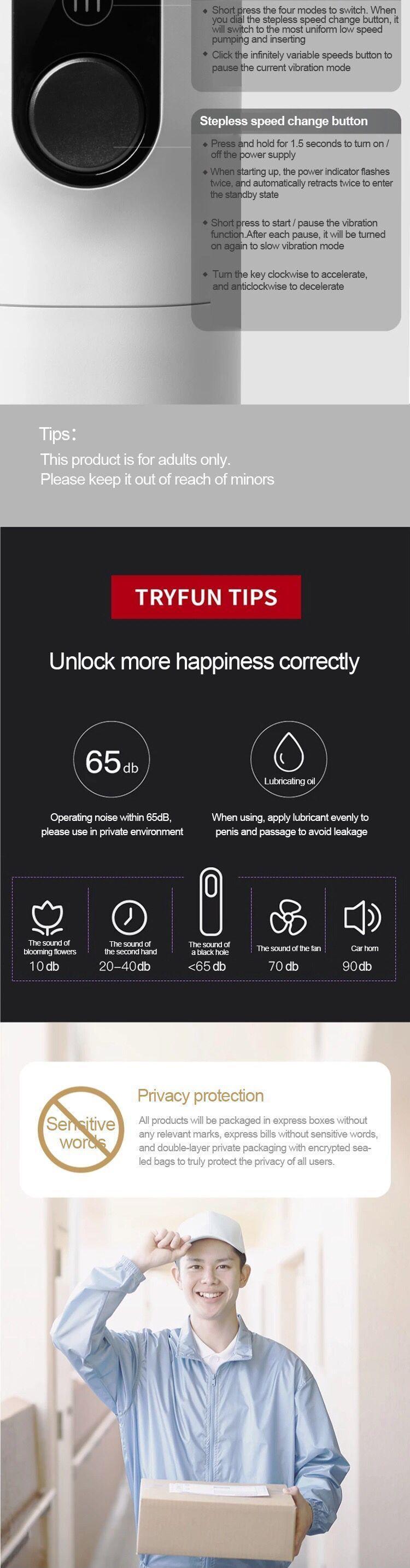 TRYFUN Black Hole Automatic Masturbator - Jiumii Adult Store