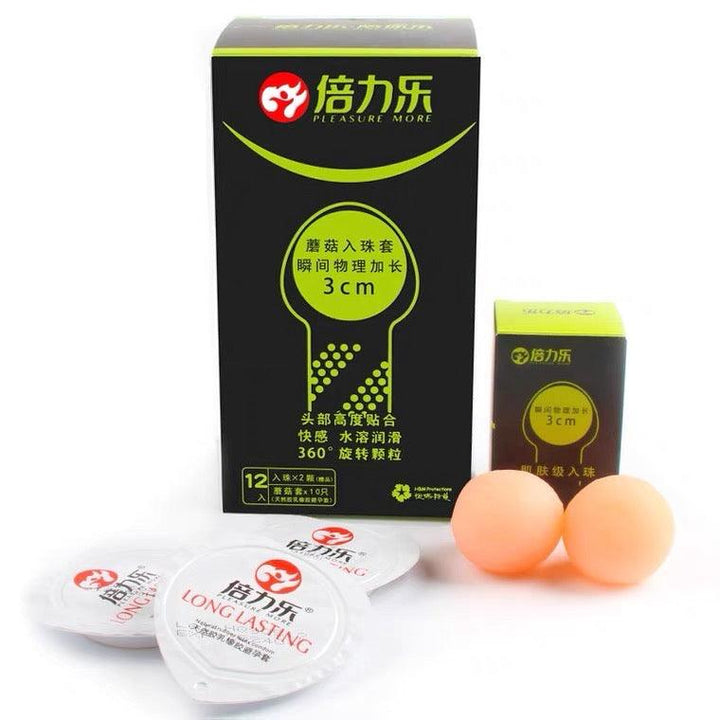 BEILILE Mushroom EXTENSION Dotted Latex Condoms (10 Pack) - Jiumii Adult Store