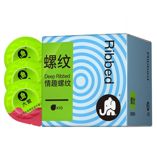 Elephant Condom Deep Ribbed 10pcs - Jiumii Adult Store