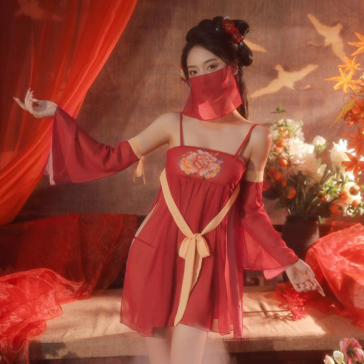 Fee et moi Ancient Rhyme Peony Elegant Dance Sleeve Set - Jiumii Adult Store