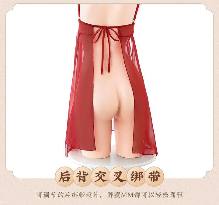 Fee et moi Ancient Rhyme Peony Elegant Dance Sleeve Set - Jiumii Adult Store