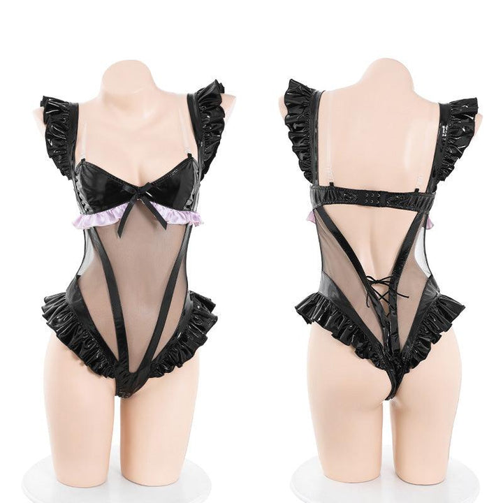 Fee et moi Patent Leather Sexy Meow Girl Costume - Jiumii Adult Store