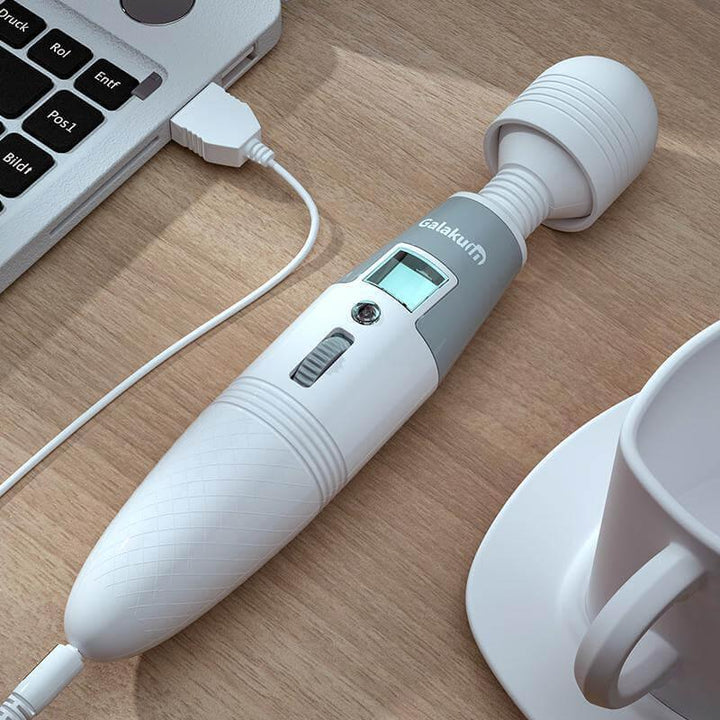 GALAKU Speed Angel AV Wand Vibrator with Led Screen Display & Heating - Jiumii Adult Store