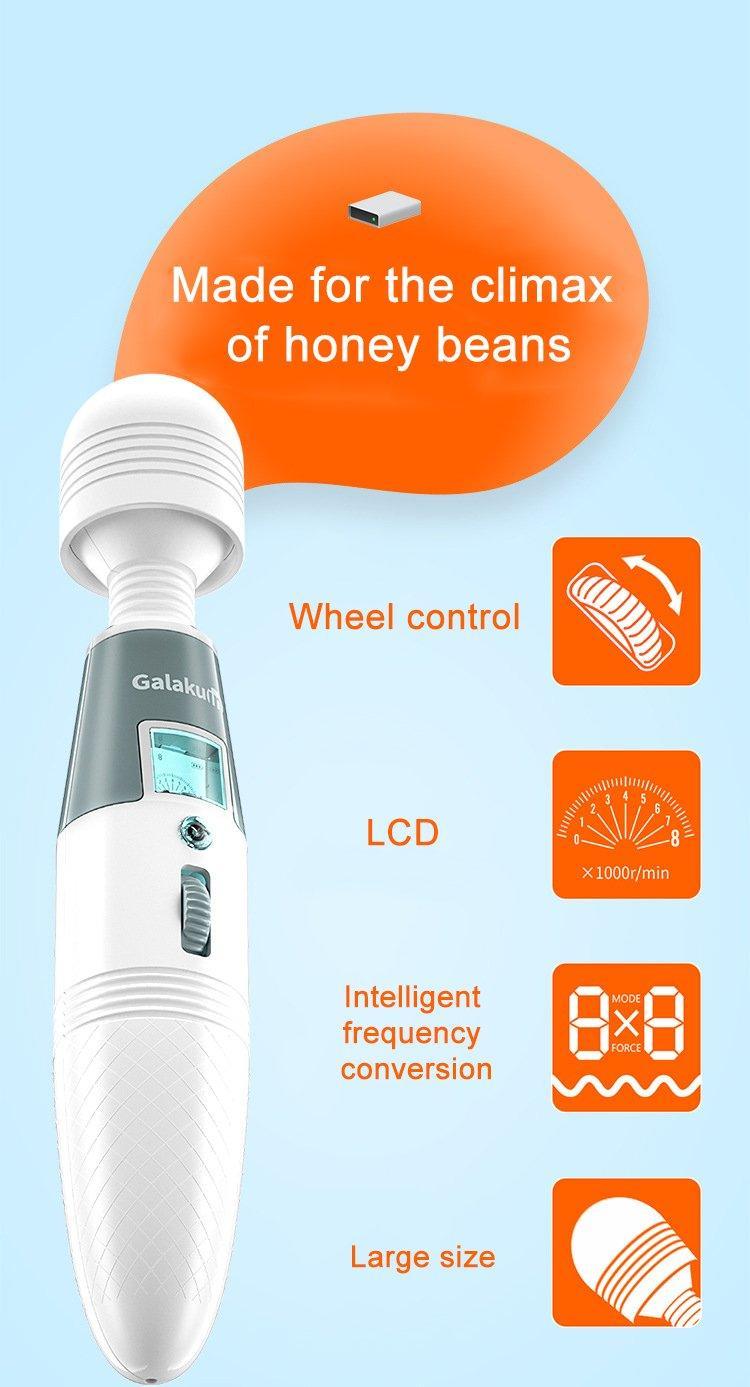 GALAKU Speed Angel AV Wand Vibrator with Led Screen Display & Heating - Jiumii Adult Store