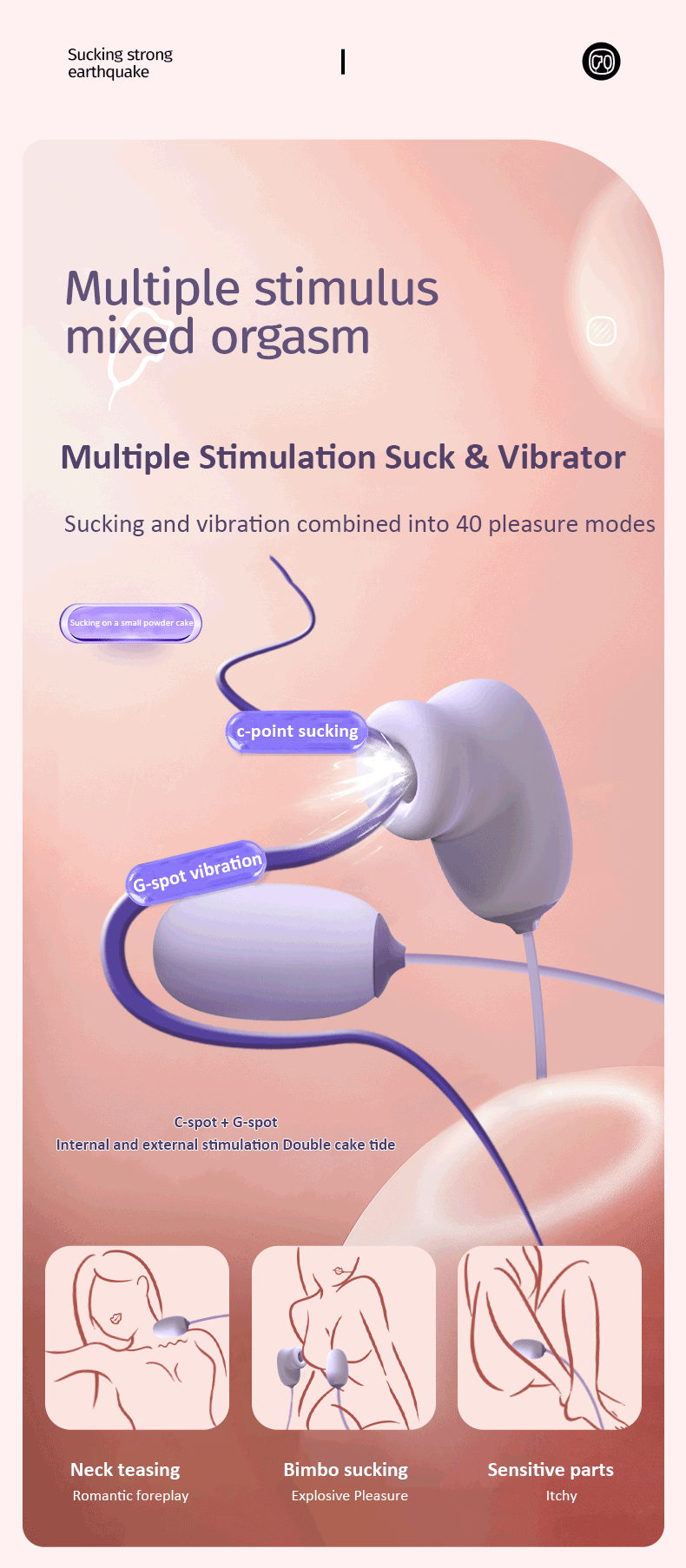 JISSBON Softoy Clitoral Sucking Vibrator Egg Nipple Vacuum Suck Sex Toy for Woman - Jiumii Adult Store