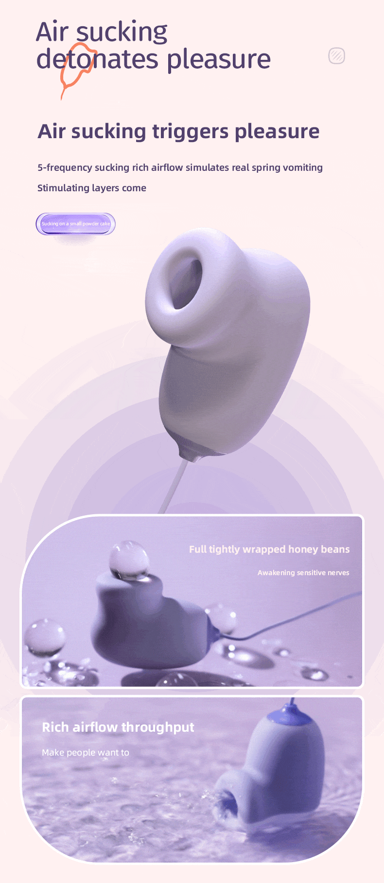 JISSBON Softoy Clitoral Sucking Vibrator Egg Nipple Vacuum Suck Sex Toy for Woman - Jiumii Adult Store