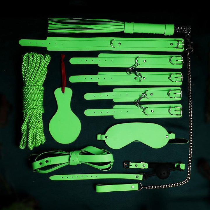 Mizzzee Luminous SM Set Fluorescent Bondage Kit Intimate Goods Handcuffs Slave BDSM Restraints Harness Sexy Adult Games Toy For Couples - Jiumii Adult Store