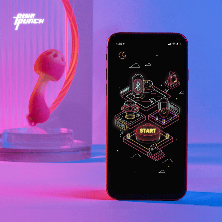 PINKPUNCH Sunset Mushroom App Controlled Rechargeable Egg Vibrator - Jiumii Adult Store