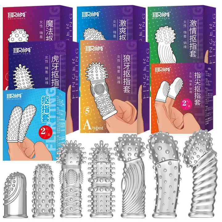 Quyue Spike Crystal Silicone Finger Condom series - Jiumii Adult Store