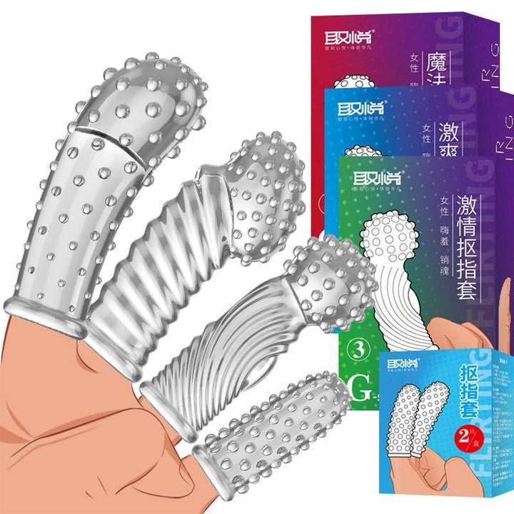 Quyue Spike Crystal Silicone Finger Condom series - Jiumii Adult Store