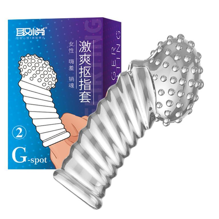 Quyue Spike Crystal Silicone Finger Condom series - Jiumii Adult Store