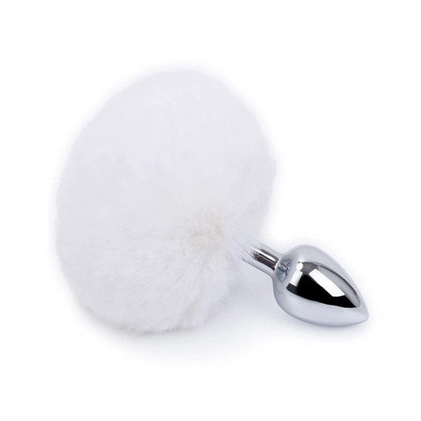 Rabbit Tail Metal Butt Plug Anal Plug Small - Jiumii Adult Store