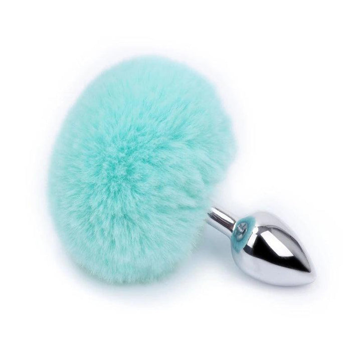 Rabbit Tail Metal Butt Plug Anal Plug Small - Jiumii Adult Store