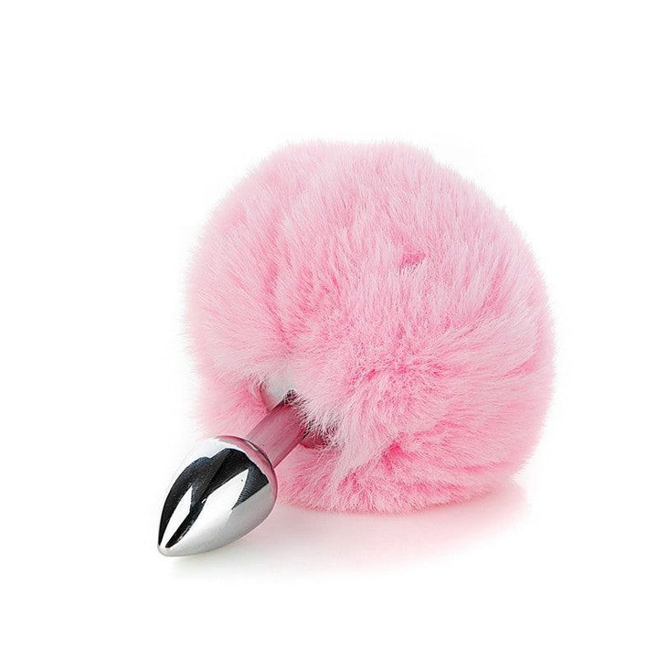 Rabbit Tail Metal Butt Plug Anal Plug Small - Jiumii Adult Store
