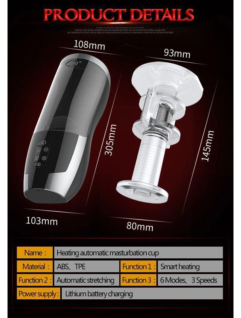 RENDS Full Auto Piston Auto Heating Telescopic Male Masturbator - Jiumii Adult Store