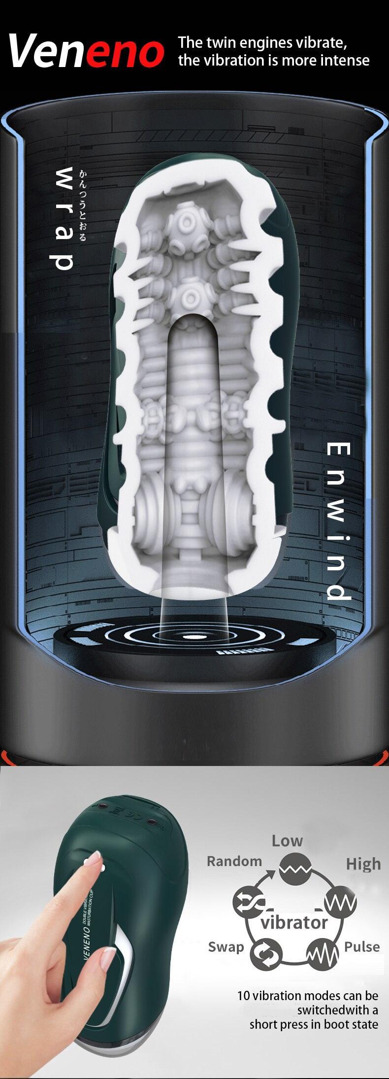 RENDS Veneno Double Vibration Electronic Masturbator - Jiumii Adult Store