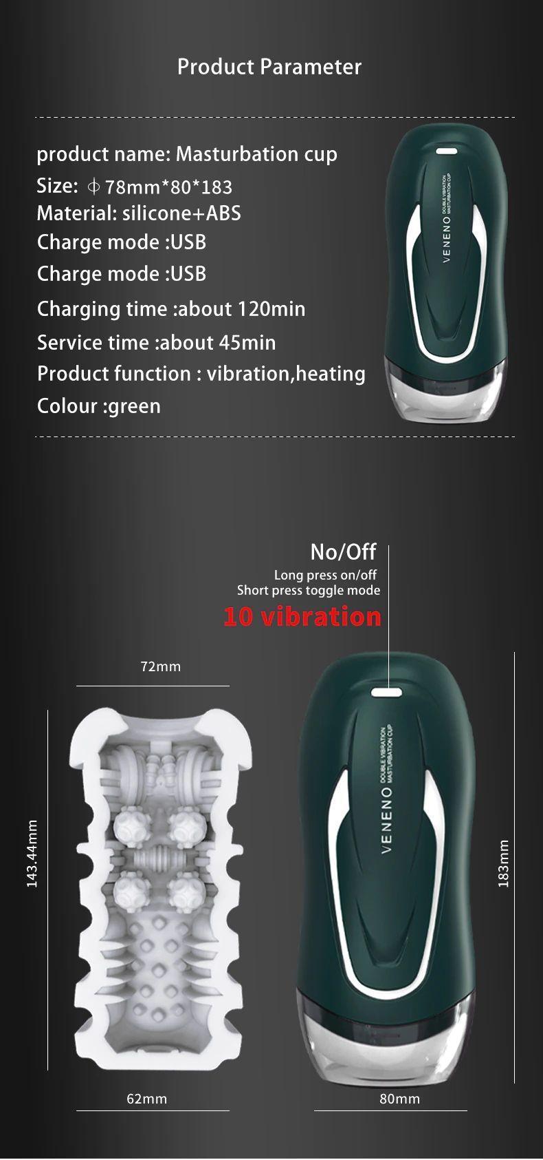 RENDS Veneno Double Vibration Electronic Masturbator - Jiumii Adult Store