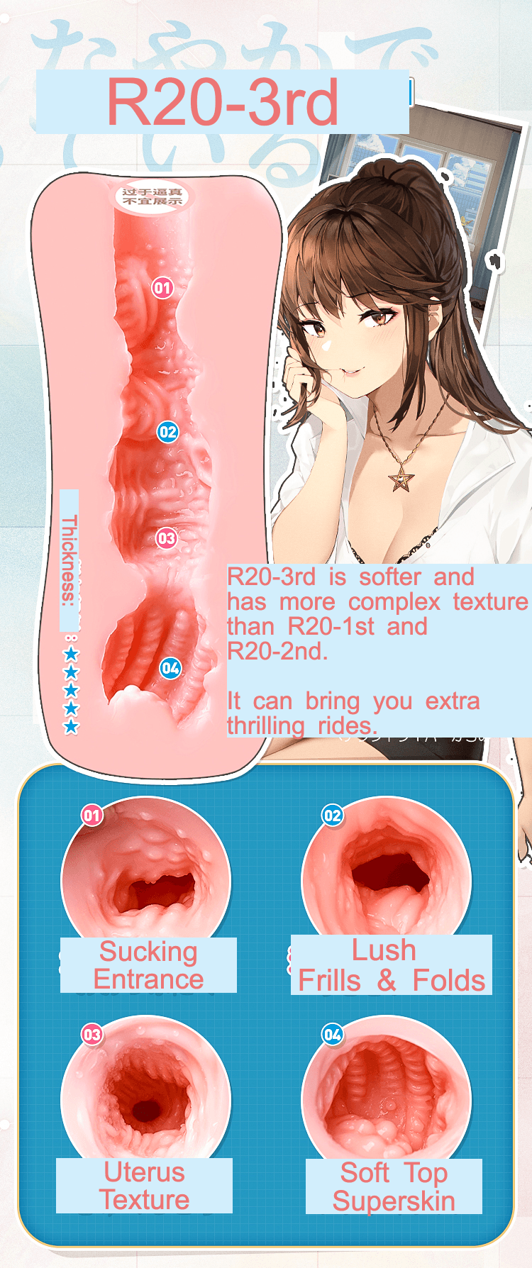 TOYSHEART R20 Series Realistic Vagina Masturbator Onahole - Jiumii Adult Store