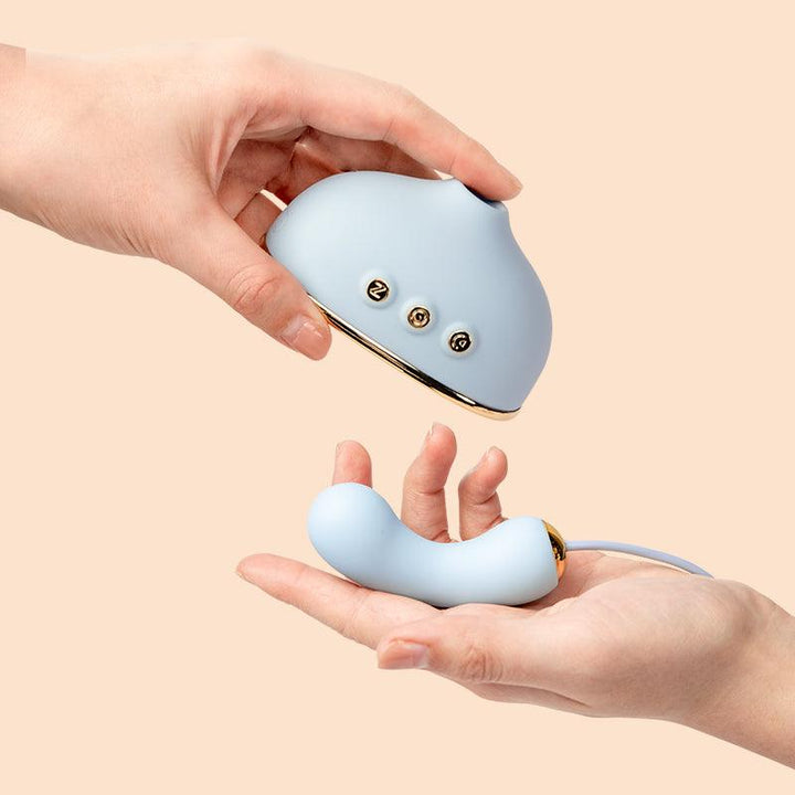 ZEMALIA G-spot Vibrator Sucking Clitoral Massager and Vibrating Nipple Clamp Set - Jiumii Adult Store